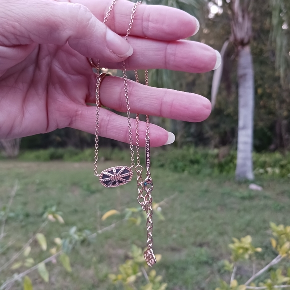 Kendra Scott Rose Gold Elisa Rose Gold Drusy Necklace - Picture 11 of 14